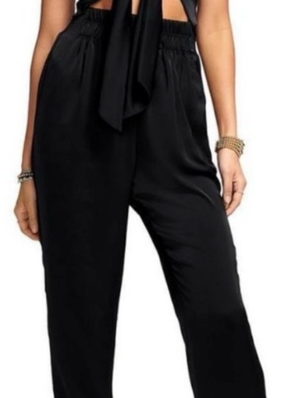 Ramy Brook Black Front Tie Cut Out Jumpsuit Size XXL - Picture 6 of 12
